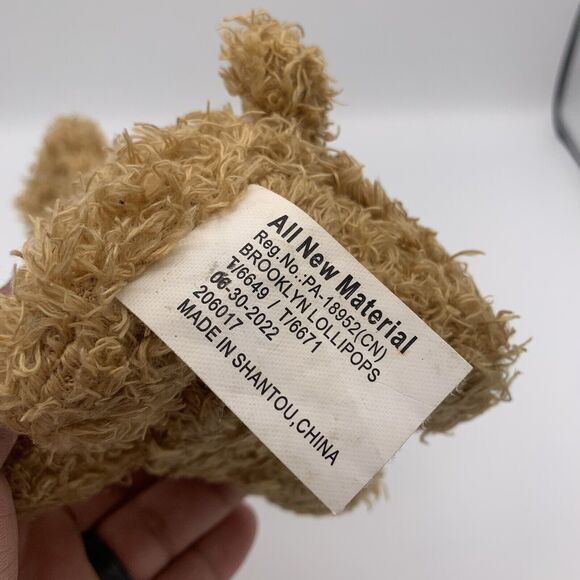 Small Brown Puppy Dog Plush Barking Voice Box Brooklyn Lollipops Cute Mini - Picture 7 of 9